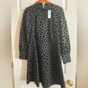 Ann Taylor-Long sleeve black dress with black velvet hearts.